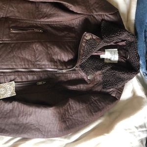 Brown leather jacket